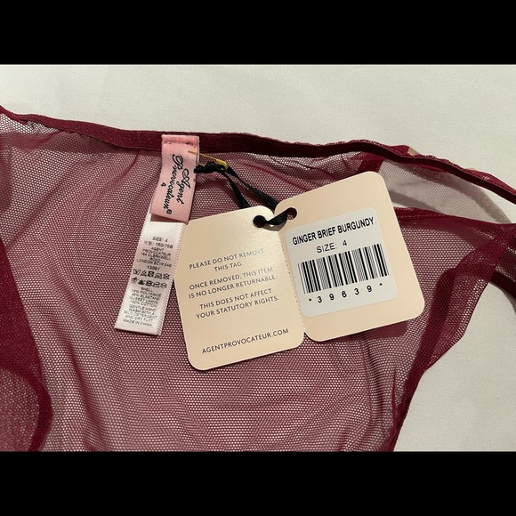 NWT Agent Provocateur GINGER Brief Burgundy - Picture 8 of 10